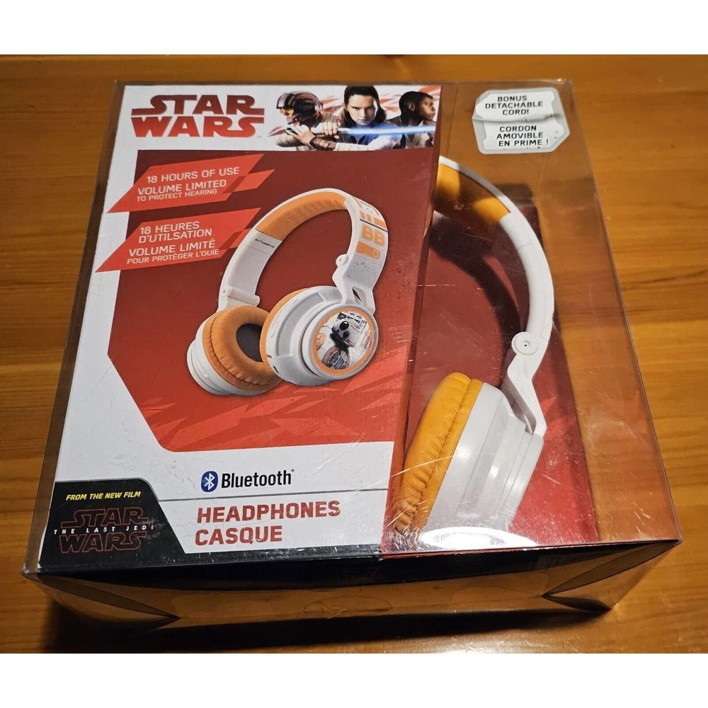 New Star Wars Wireless Rechargeable Bluetooth Headphones - Kid Friendly